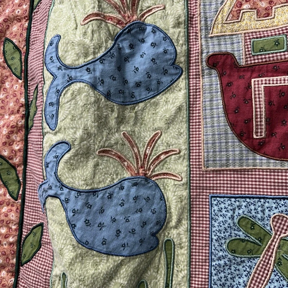 Vintage‎ Noahs Ark Animals Baby Crib Quilt Sheep Turtles Whales Niko